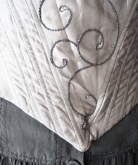 Glitter Code Embroidery Laceup Corset SV