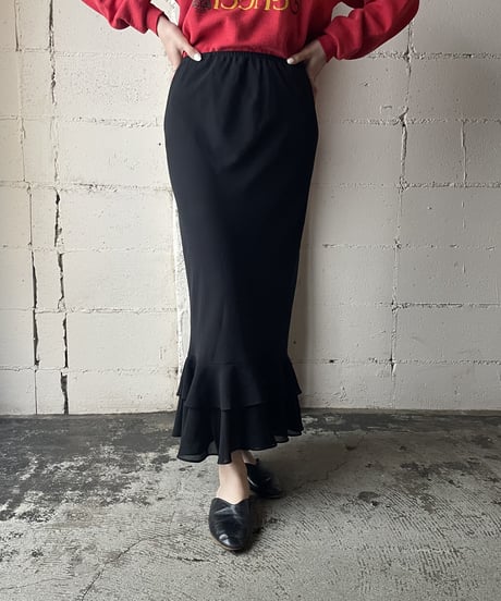 Mermaid Line Long Skirt BK