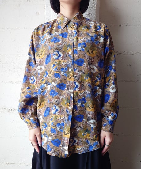 1980's France Flower Pattern Shirt BRBL