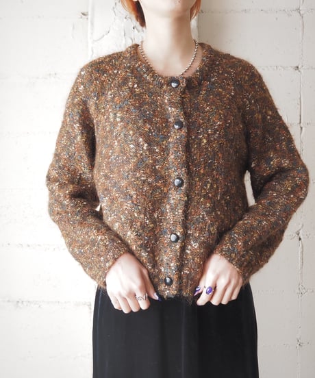 Mix Color Mohair Knit Cardigan BR
