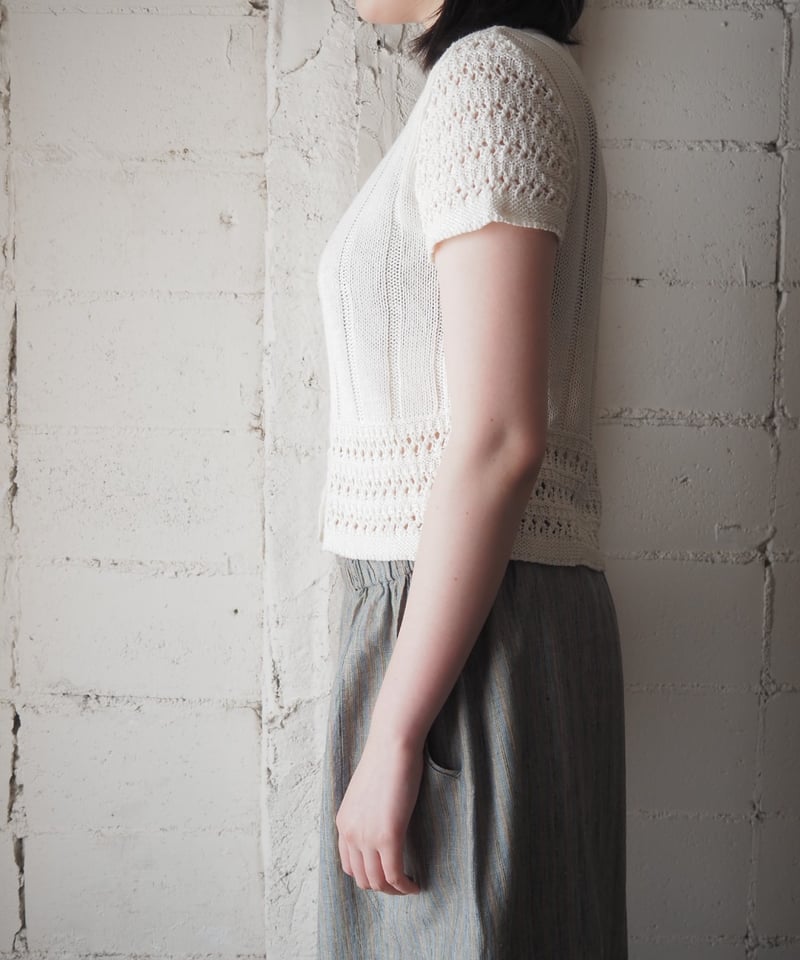 1970-80's Crochet Knit Cardigan WH | Orfeo