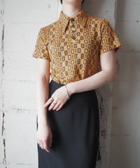 1970's MONTGOMERY WARD Geometric Pattern Knit Shirt ORBR