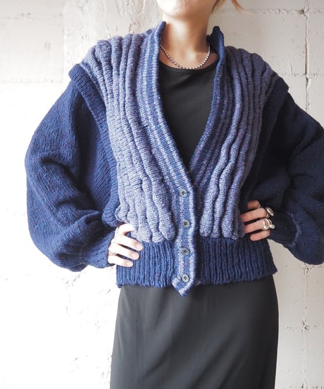 Bat Wing Sleeve Bicolor Cardigan PURNV