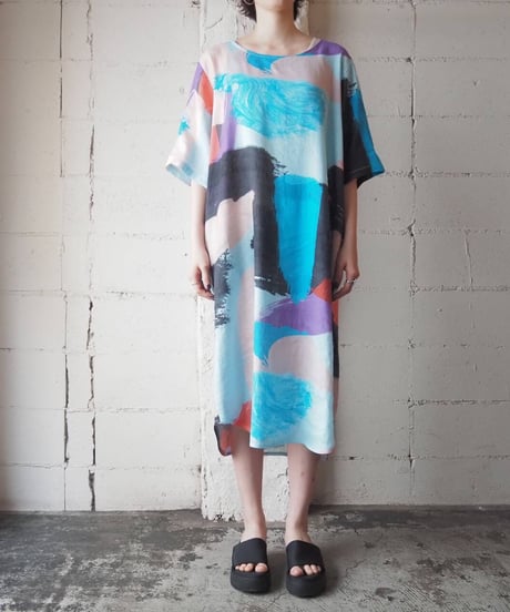 Paint Design S/S Dress BLBK
