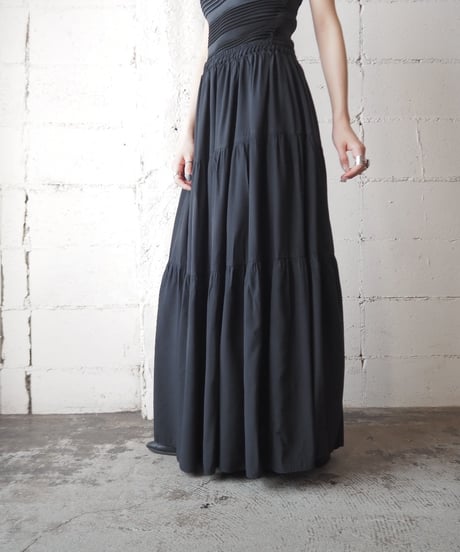 Tiered Long Easy Skirt BK