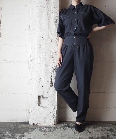 White Stitch Jumpsuit BK