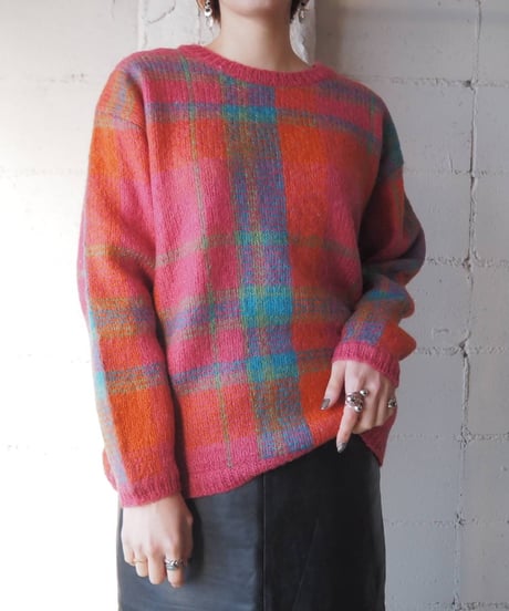 Mohair Mix Check Sweater PIBL