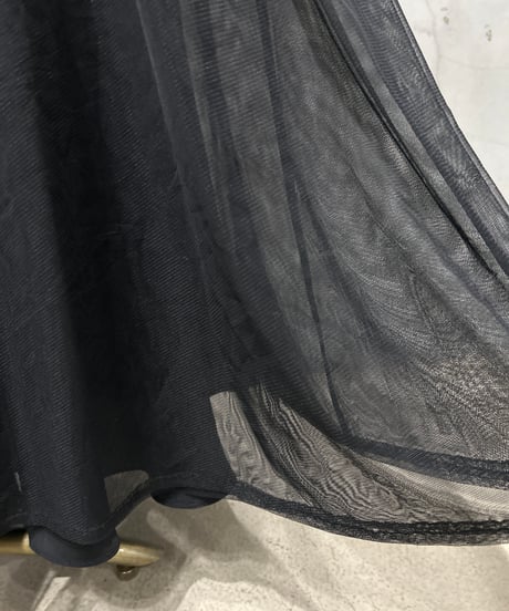 Sheer Layered Flare Skirt BK