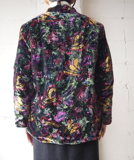 Boa Lining Pattern Velour China Jacket BK