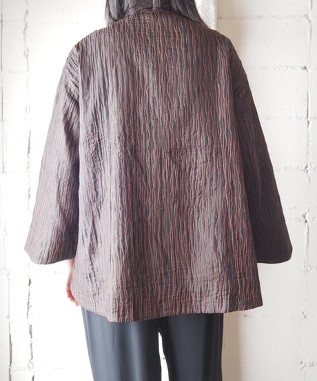 Wave Quilted Wide Silhouette Jacket BK