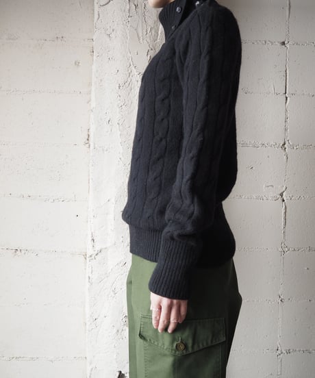 RALPH LAUREN Turn Over Collar Knit BK