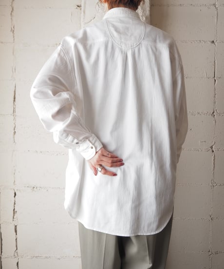 Many Button Herringbone Shirt WH