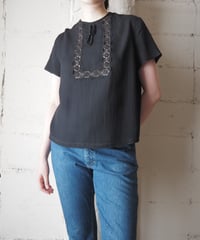 1960-70's Bohemian  Embroidered Lace Blouse BK