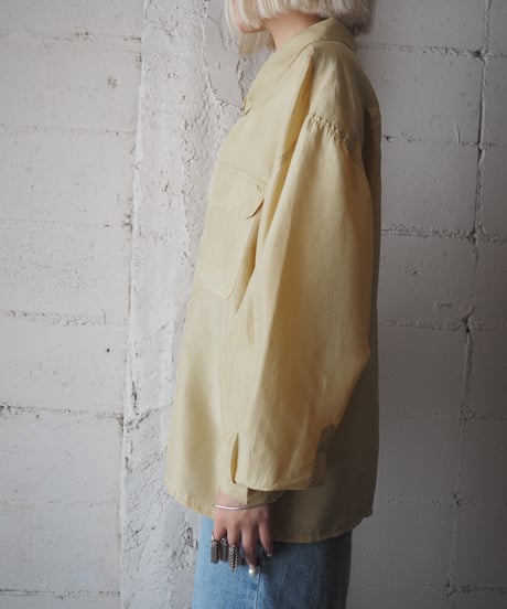 Open Collar Pure Silk Shirt YE