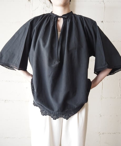 1920〜30's Lace Hem Smock BK