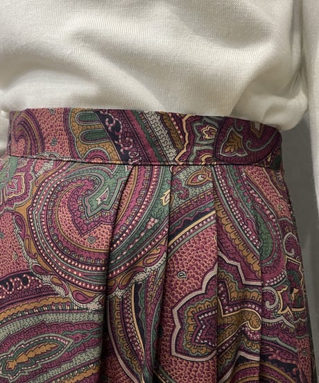Paisley Pattern Flared Skirt