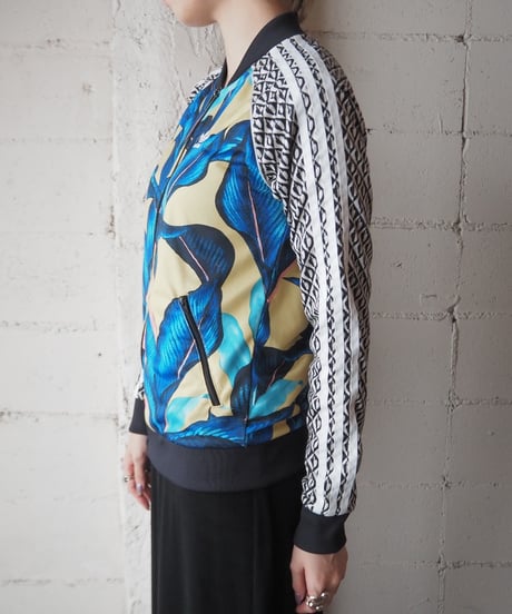 adidas Leaf×Monotone Pattern Track Jacket BLYE