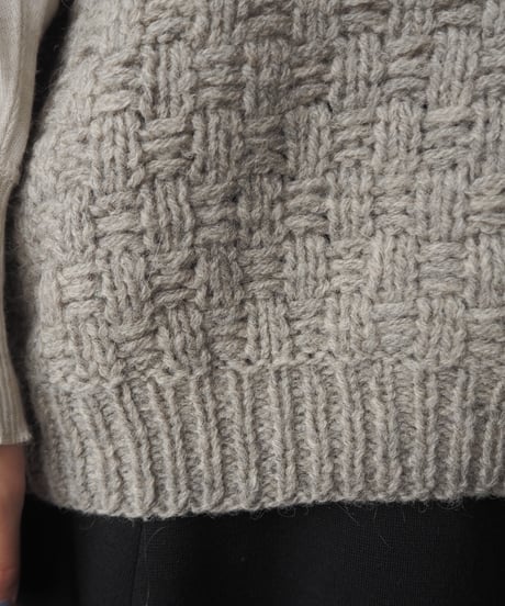 Vneck Oversized Knit Vest GR
