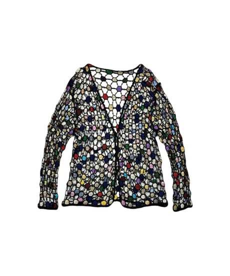 Colorful Crochet Beads Cardigan　BK
