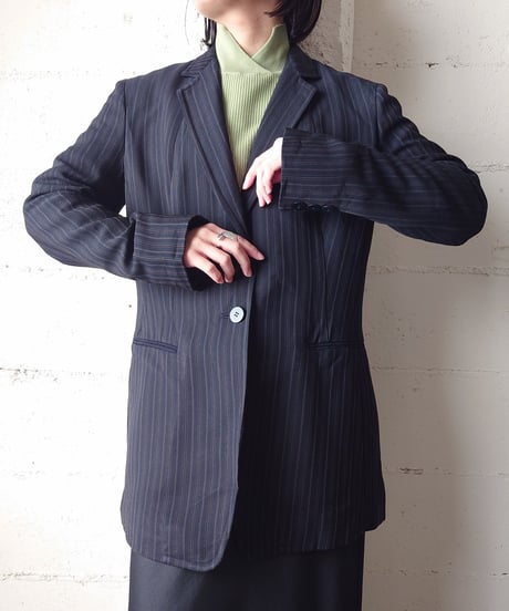 DONNA KARAN Stripe Tailored Jacket BKBR