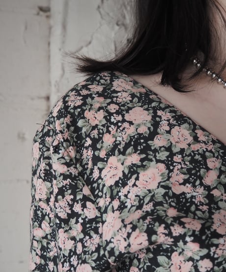 Back Ribbon Flower Pattern Dress BKPI