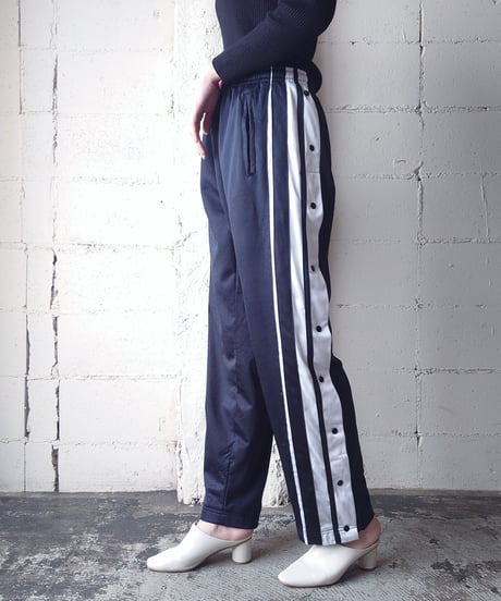 Side Snap Button Track  Pants BKWH