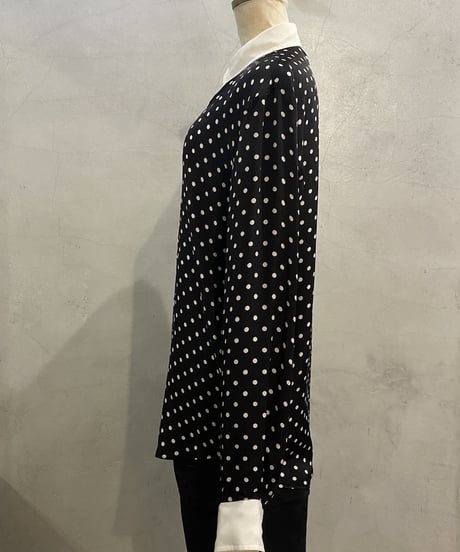 WACKO MARIA Dot Pattern White Collared Shirt BKWH