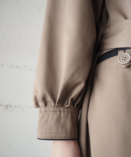 Round Collar Bicolor Coat BR BK