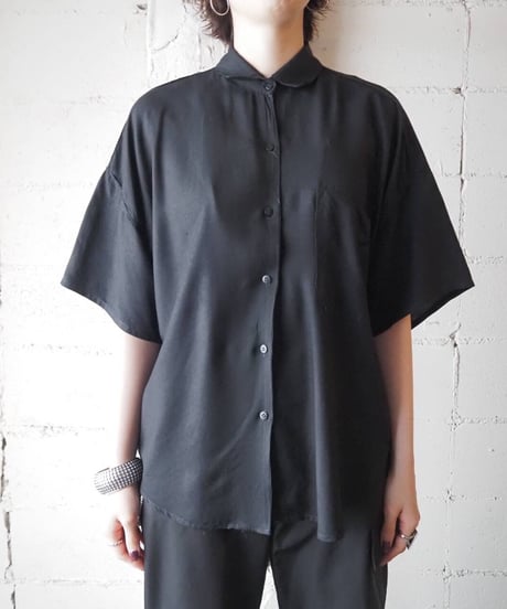Dropped Shoulder Rayon Shirt BK