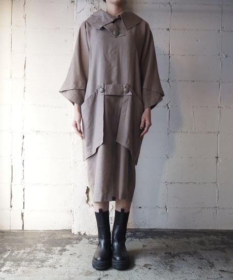 Big Collar Button Design Dress BE