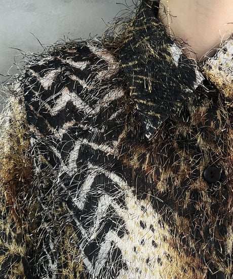 Mix Animal Pattern Shaggy Knit BRBK
