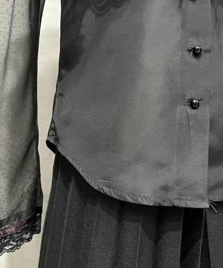 GUNNIES Stand Collar Lace Blouse BK