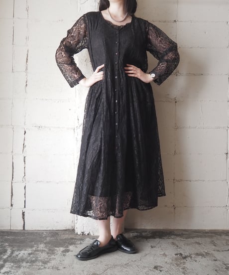 Lace A-line Maxi Dress BK