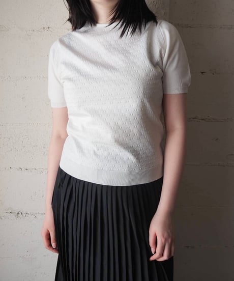 1970's Euro Short Sleeve Solid Poly Knit WH