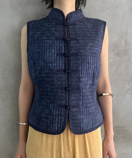 Ralph Lauren Botanical Pattern China Vest NVBL