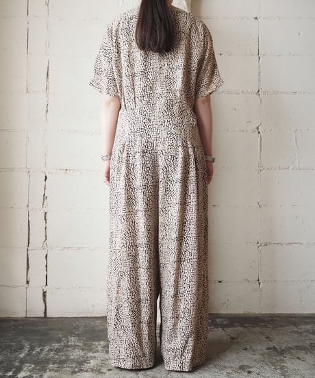 Wide Pants Pattern Jumpsuit BEBK
