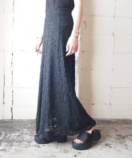 Lace Flared Easy Skirt BK