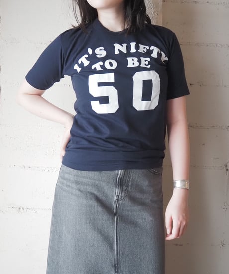 "IT'S NIFTY TO BE 50" Puff Print Tee NVWH
