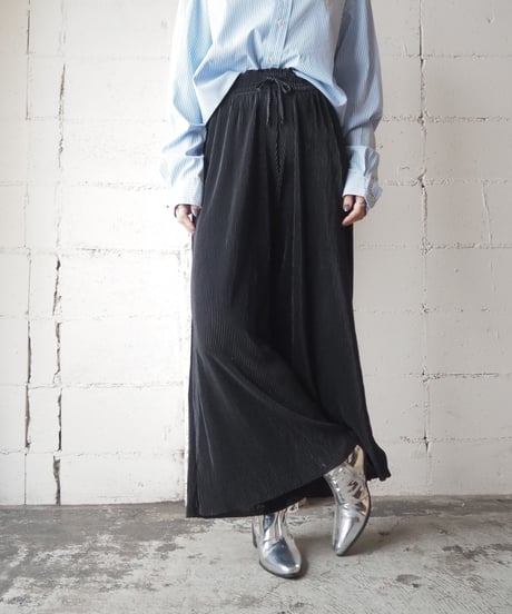 Wide Pleated Easy Pants BK
