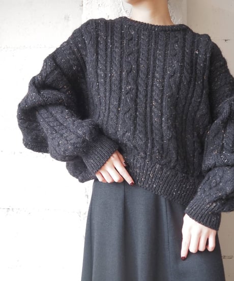 Remake Mix Yarn Cropped Knit BK