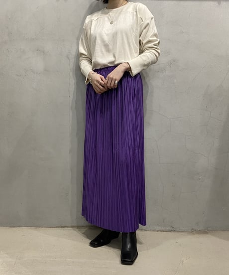 Pleated Velour Skirt PUR