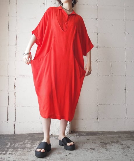 Layered Design Shirt Dress RE