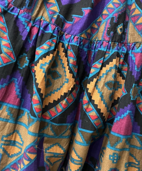 Ethnic Pattern Indian Flare Skirt BLPUR