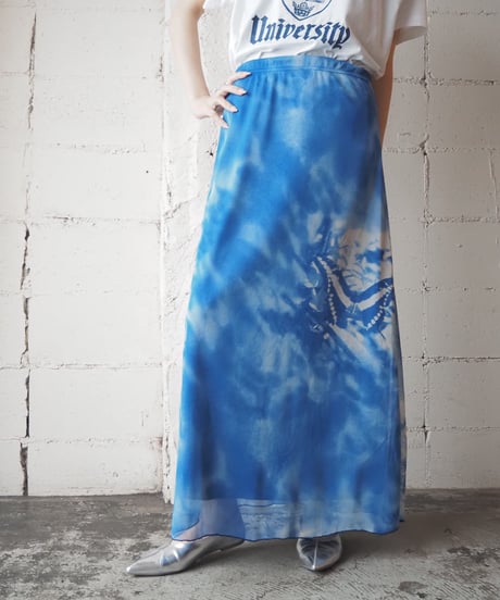 Butterfly Pattern Sheer Tight Skirt BLWH