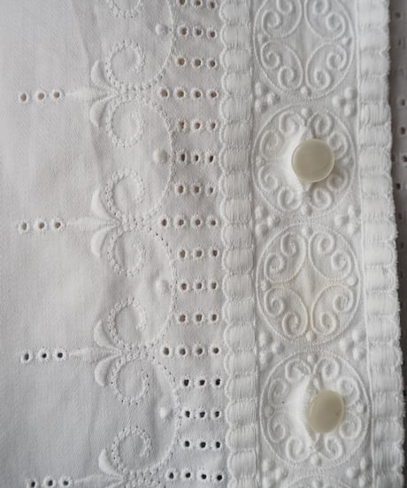 1960〜70's Euro Cutwork Cotton Blouse WH