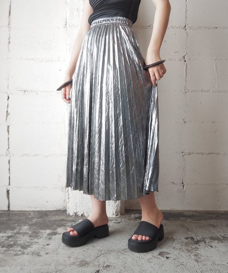 Shiny Pleated Easy Skirt SV