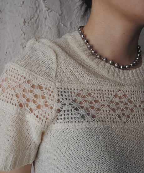 Short Sleeve Pointelle Knit Tops IV