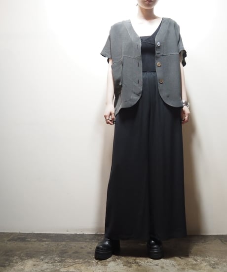 Collarless Front Pocket Design Jacket GR