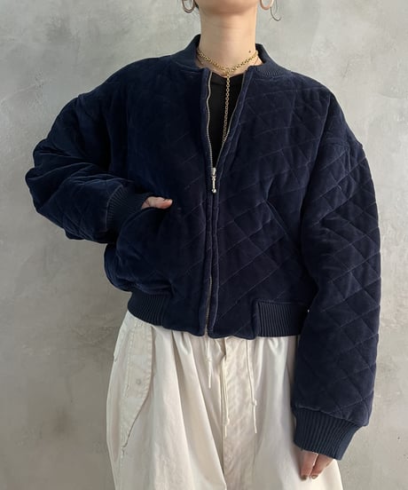 Velour Quilting Short Jacket BL