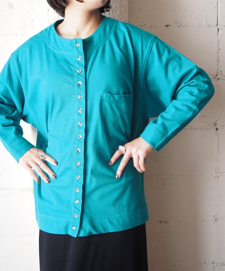 Many Button L/S Collarless Cardigan GN
